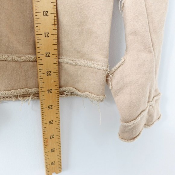 Distressed Camel Sweatshirt Womens XS Cut Out Ripped Pullover  ALALA Cypher USA - Picture 7 of 16